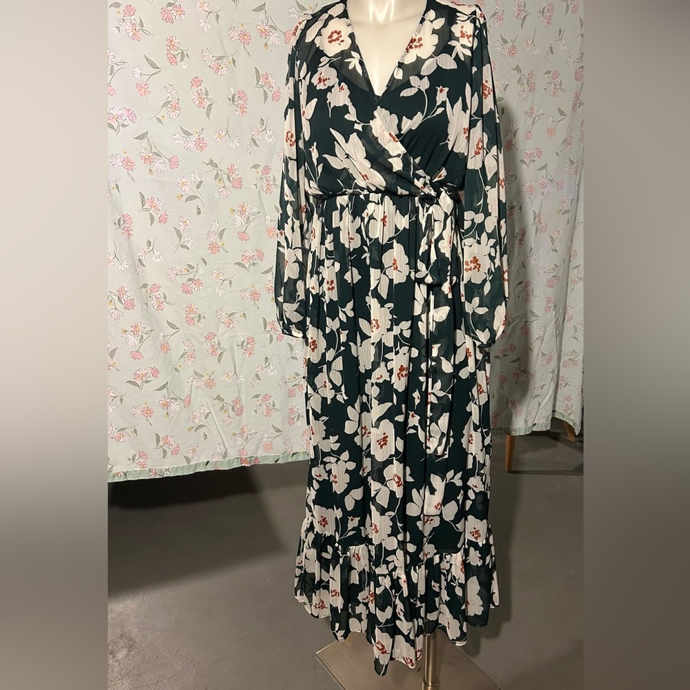 Calvin Klein Green Floral Maxi Dress